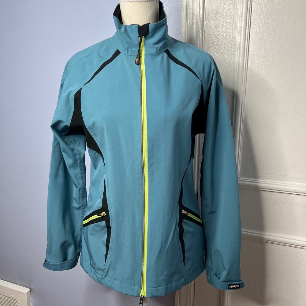 Kerrits Water Repellent Riding Jacket Full Zip Equestrian Blue Womens Size Small